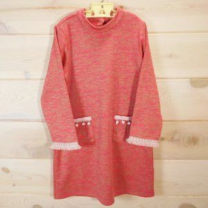 Forever Young Girls size 10 Y Dress by Sue Dang Long-sleeved Pom-Pom Trim